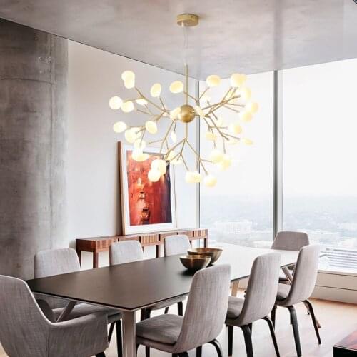 Branch leaf LED chandelier Living room dining room bedroom study lighting Cafe office clothing store decoration chandelier