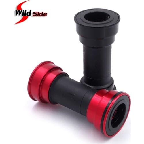 SYUN-LP Bicycle Bottom Bracket For Shimano Cranksets Black Red Waterproof Aluminum Bolt BB92 Bearing Through Axle Cycling Parts