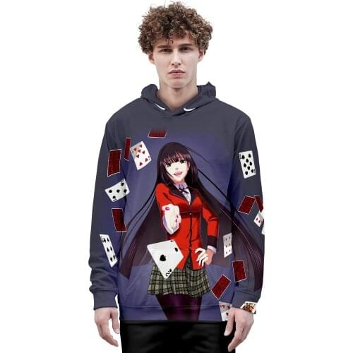 Spring Autumn Hoodies Kakegurui Cosplay Men/women Hoodie Anime Sweatshirt Male/ladies Fashion Harajuku Streetwear Hooded Clothes