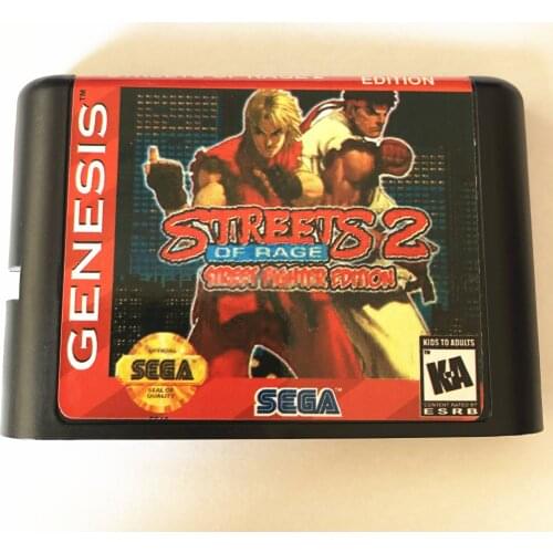 Street of Rage 2 Streeter Fighter Edition SEGA GENESIS Mega Drive 16 Bit Game Cartridge For PAL And NTSC Drop Shipping