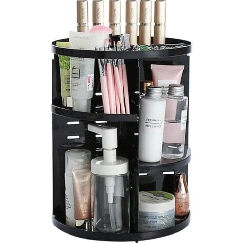 Rotating Makeup Organizer Box Brush Holder Lipstick Glass Jewelry Organizer Storage Display Rack