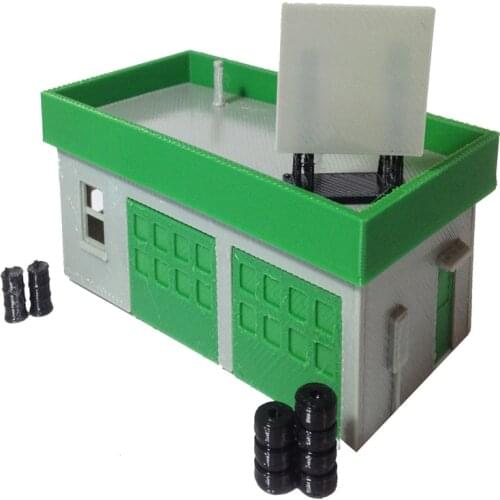 Train Railway Model Scene HO Ratio 1:87 Car Repair And Maintenance Shop Auto