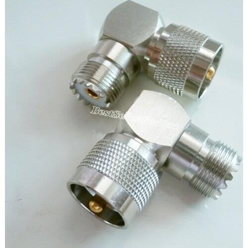 1Pc Adapter UHF Plug Male PL259 To SO239 Female Connector Right Angle New