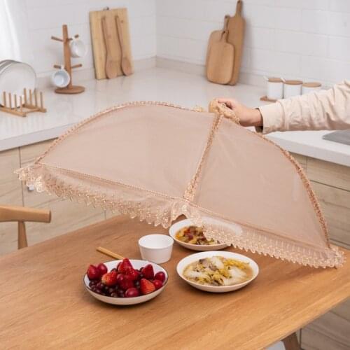 1PC Umbrella Style Food Covers Portable Anti Fly Mosquito Meal Cover Lace Table Large Table Cover Home Kitchen Cooking Tools