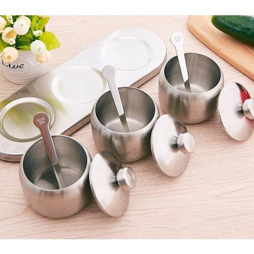 1PC Kitchen Tools Spicy Tins Stainless Steel Magnetic Spice Jar Rack Holder as Storage Container for Salt Peppe OK 0648