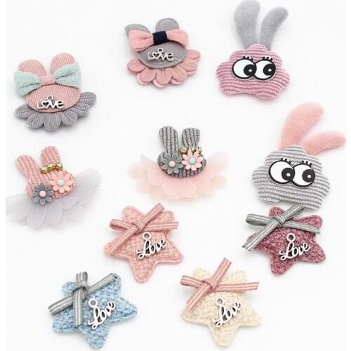 10Pcs New Multi style Padded Appliques For Girls hair accessories,DIY Kid patches for Clothes Leggings Crafts DIY Hairpin Decor