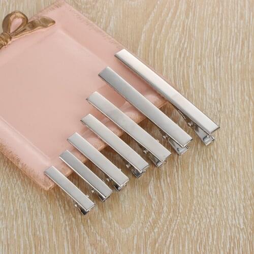 50Pcs Metal Clip Crocodile Clamp Duckbill Clip With Bow Teethed Barrette Alligator Clips For DIY Hair Clips Jewelry Accessories