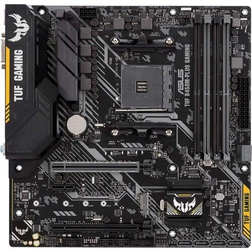 Used,Asus TUF B450M-PLUS GAMING AMD Ryzen 2 AM4 DDR4 HDMI DVI-D M.2 mATX Motherboard