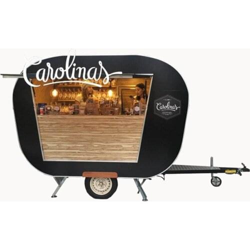 Black color stainless steel snack/hot dog/ ice bin/ cream mobile food trailer/cart with customize logo