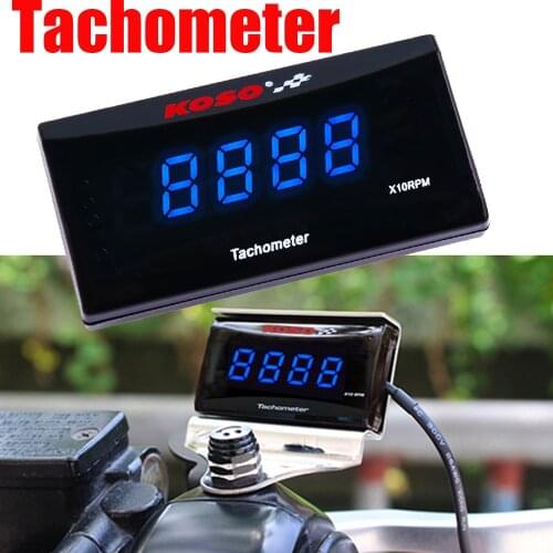Koso Mini RPM Meter Digital Square LCD Display Engine Tach Hour Meter Tachometer Gauge for BMW YAMAHA KAWASAKI Racing Motorcycle