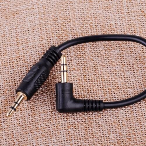 CITALL Car 10cm Short Right Angle Male to Male 3.5mm Aux Jack Cellphone Speaker Audio Cable Adapter