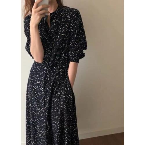 Floral Print Dress New High Waist Mature plus Size Vintage Dress Woman Dresses Vestido De Mujer Femme Robe