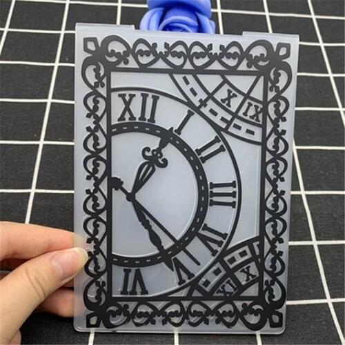 Lace border decoration clock transparent plastic folding embossing board DIY handmade works background embossing mold