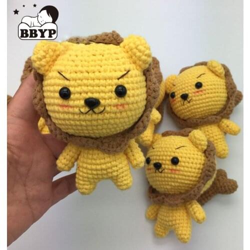 Crochet Cartton Lion keychains for Girls Boys Handmade key Holder Keyring Macrame Bag Charm Car Hanging Jewelry Home Decr Gifts