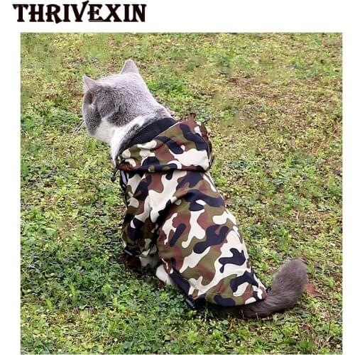 Pet Clothes Spring and Summer New Pet Raincoat Dog Camouflage Raincoat Fashion Reflective Dog Raincoat CN(Origin)