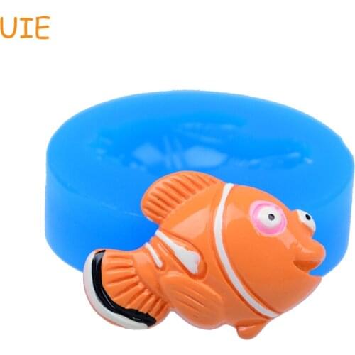 DYL189U 28.2mm Fish Silicone Mold - Cupcake Topper, Cake Decorating, Fondant, Cookie Biscuit, Candy, Resin, Polymer Clay, Soap