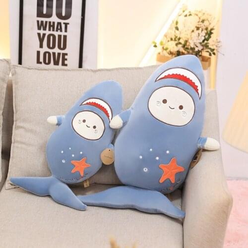 Hot Selling Large Model Marine Animal Plush Toy Sofa Bed Cushion Cute Pillow Girls Birthday Gift Soft Stuffed Animal Sea Fish