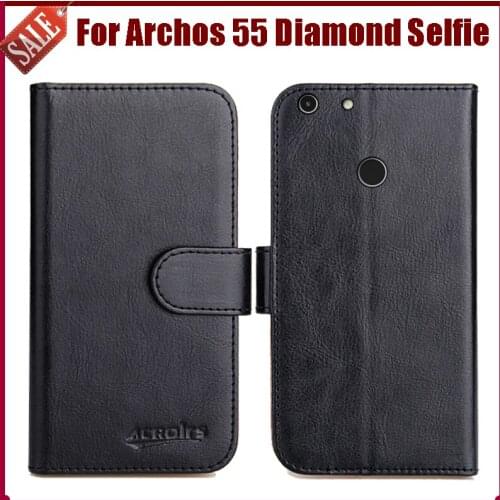 Hot Sale! For Archos 55 Diamond Selfie Case High Quality 6 Colors Fashion Leather Exclusive Protective Cover Phone Bag