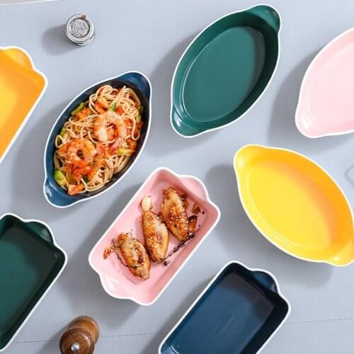 Ceramic Plates Nordic Home Spaghetti Food Dish Tableware Dinnerware Bakeware Suitable for Oven