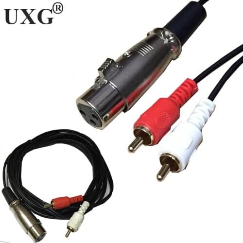 Red whited 2 RCA male to XLR Female Stereo audio speaker amp Y cable 1.5m 3M 5M 10M