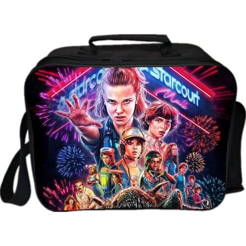 Fashion Stranger Things Lunch Box Portable Lunch Bag For Children Camping Crossbody Bags Casual Handbags Functional Lunchcases