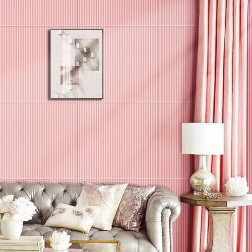 Wallpaper Self-adhesive 3D Three-dimensional Wall Sticker Bedroom Warm Background Wall Foam Striped Wallpaper Decoration Sticker