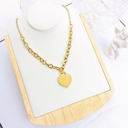 316L Fashion Luxury Famous Brand Love Necklace Women paragraph clavicle Necklace Gold Peach Heart Pendant Necklace Fine Jewelry