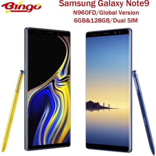 Samsung Galaxy Note9 Note 9 N960FD Unlocked LTE Mobile Phone Exynos 9810 Octa Core Dual SIM 6.4" Dual 12MP RAM 6GB ROM 128GB NFC