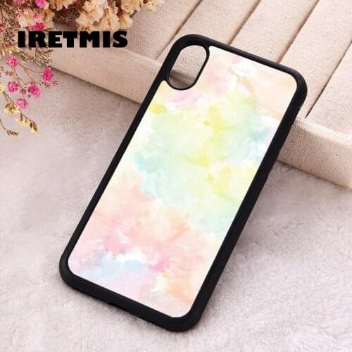 Iretmis 5 5S SE 2020 Phone Cover Case for iPhone 6 6S 7 8 Plus X Xs XR 11 12 Mini Pro Max Silicone TPU Watercolor Rainbow Cloud