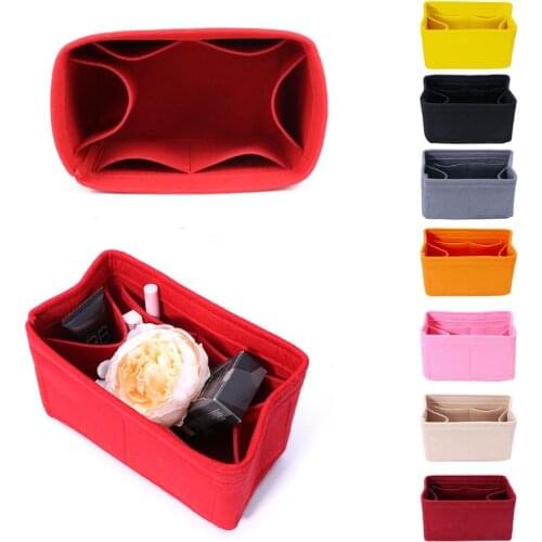 D0LF Felt Insert Bag Makeup Handbag Organizer Travel Inner Purse Portable Cosmetic Bags Storage Tote