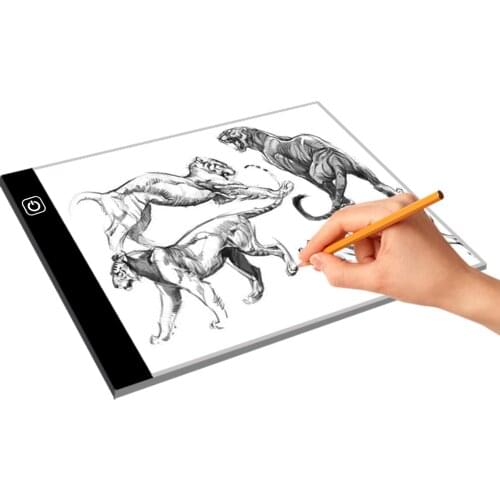 Ultra thin A4 LED Adjustable Tracing Drawing Board Tattoo Light Box Illuminated Copy Board A4 LED light pad free shipping