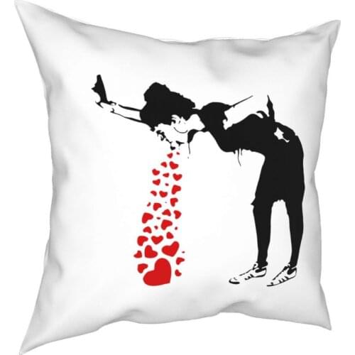 Lovesick Banksy Streetart Throw Pillow Cover Cushions for Sofa Graffiti 45*45cm Cushion Covers