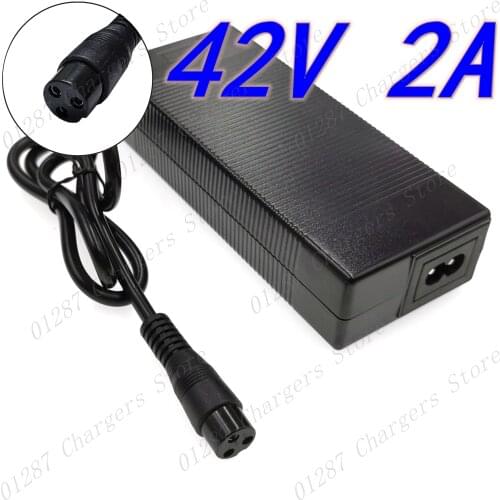 42V 2A electric bike lithium battery charger For 36v electric scooter 3-Prong Inline Connector 3P GX16 Plug