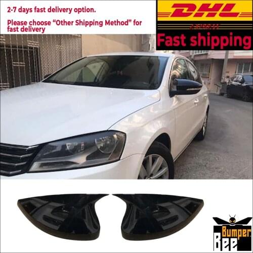 Mirror Cover for VW Passat B7 2011 2012 2013 2014 Accessory Bright Black BATMAN Case CAR Shield