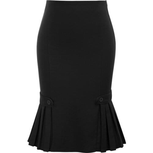 Belle Poque Lady Women Skirt Vintage Retro Pure Color Knee-Length Hips-wrapped Bodyon Skirts Party Casual OL Pencil Skirt New