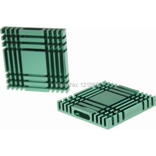 10 pieces lot 37x37x6mm Electronic Computer Aluminum Green Heat Sink