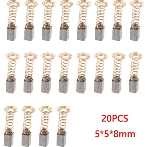 20pcs Mini Carbon Brushes Spare Parts 5x5x8mm For Rotary Tool Electric Motor Power Tools Accessories