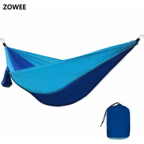 210T Nylon Parachute Hammock Light Weight Outdoor Camping Portable Single Hammock with hammock ropes and hammock carabiners