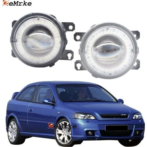 2x Car Lens LED Fog Lights Angel Eye DRL Daytime Running Light Lamp for Opel Astra/VXR/Holden 2002 2003 2004 2005 2006 2007-2010
