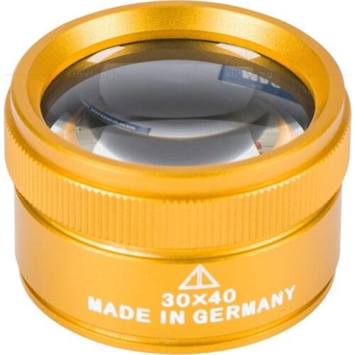 30x K9 optical glass metal gold cylinder high definition jewelry diamond antique identification magnifier 30x40