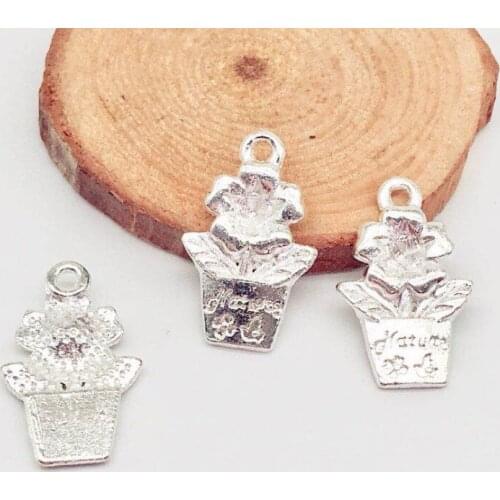 37 pcs high quality alloy Flower basket Charms flowers pendant for necklace earring charms Jewelry Making
