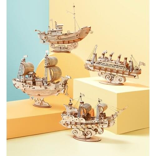 3D Model three-dimensional assembled ship model home decoration nautical handmade DIY toy birthday gift