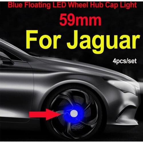 4pcs Red/Black 59mm Car Wheel Rim Center Cap Cover Led Light Floating Illumination for XF XJ XJS XK S-TYPE X-TYPE Car Accessory