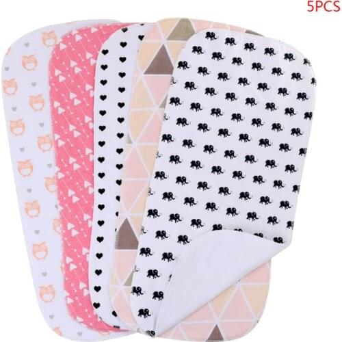 5 Pcs/set Baby Burp Cloth Infants Boys Girls Feeding Towel Cotton Absorbent Bibs 69HE