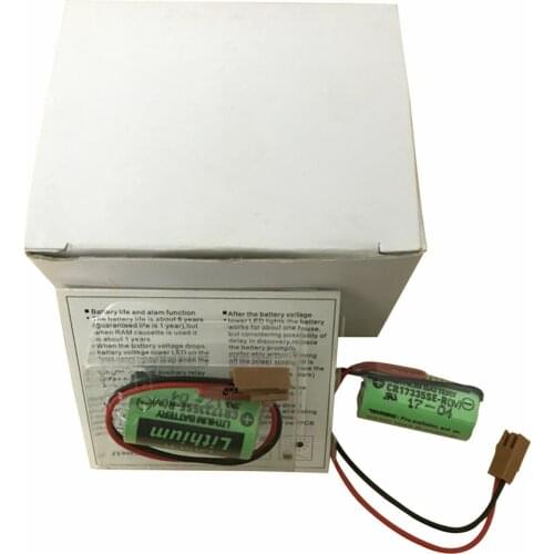 5pcs Original New CR17335SE-R(3V) CR17335SE-R CR17335 CR2/3A 3V PLC Lithium Battery with plugs / connectors Free Shipping