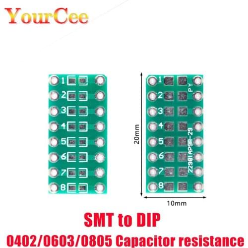 50Pcs Transfer Board Adapter PCB Pinboard SMT SMD to DIP 0402/0603/0805 capacitor resistance LED SMT to DIP