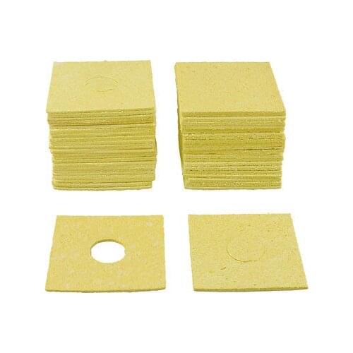 50 x Replacement Soldering Iron Cleaning Sponge 55mm x 55mm x 3mm Yellow