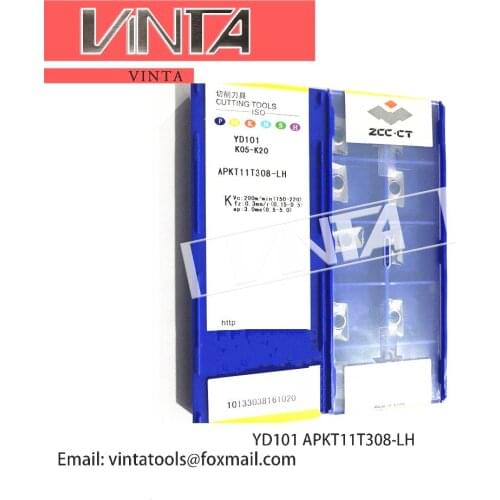 Free shipping high quality 10pcs/lots YD101 APKT11T308-LH CNC Carbide Milling Inserts Lathe Cutting Blades Plates