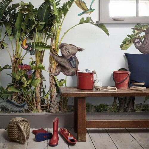 Bacal custom large 3d wallpaper mural European simple rainforest plant banana leaf garden modern mural background wall