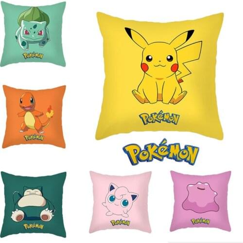 45x45cm Pokemon Cushion cover Pikachu pillowcase Colorful car pillowcase Cartoon pillow case Interior home decoration pillowcase